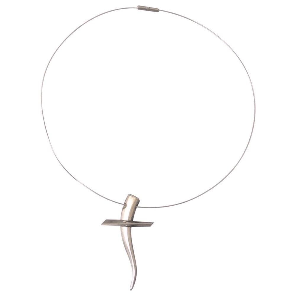 Breil Steel Cross‎ Pendant & Metal Wire Choker